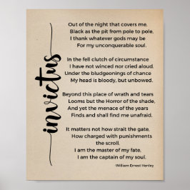 Invictus Poem van William Ernest Henley  Poster