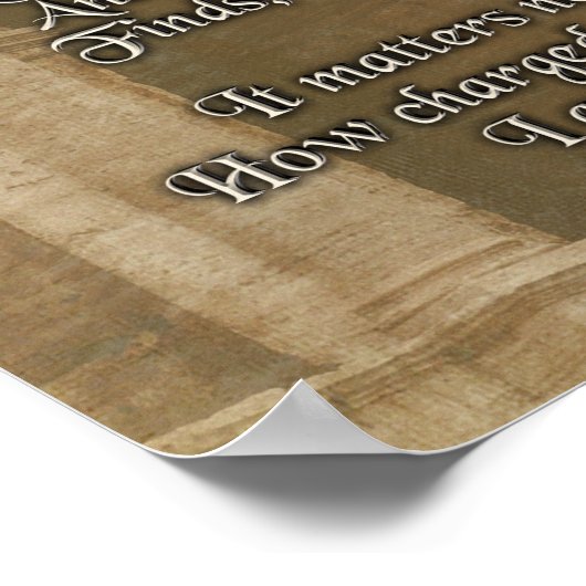 Invictus, prose op de achtergrond van het perkamen poster (Hoek)