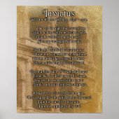 Invictus, prose op de achtergrond van het perkamen poster (Voorkant)