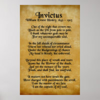 "Invictus", Victoriaans gedicht op perkament