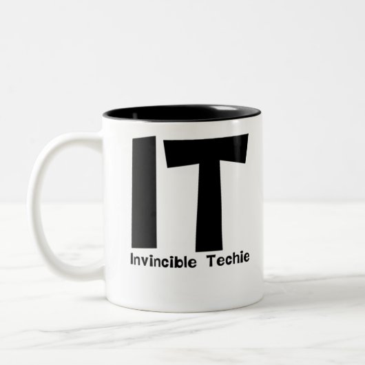 Invincible Computer Information Technology. Tweekleurige Koffiemok (Links)