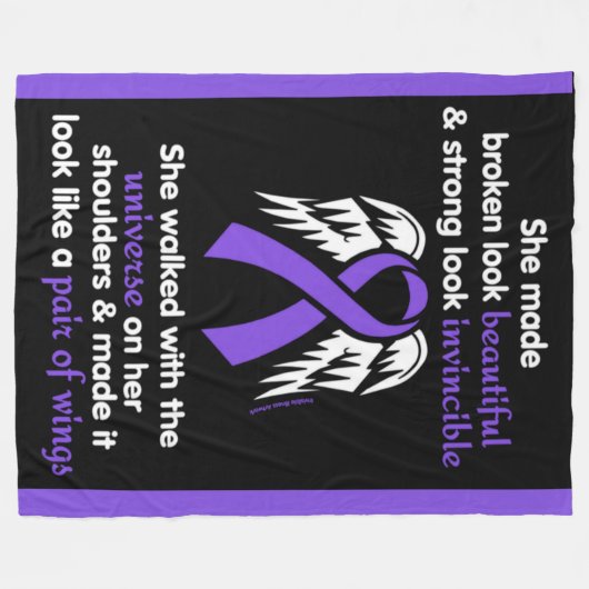 INVINCIBLE... Epilepsie Fleece Deken (Voorkant (Horizontaal))