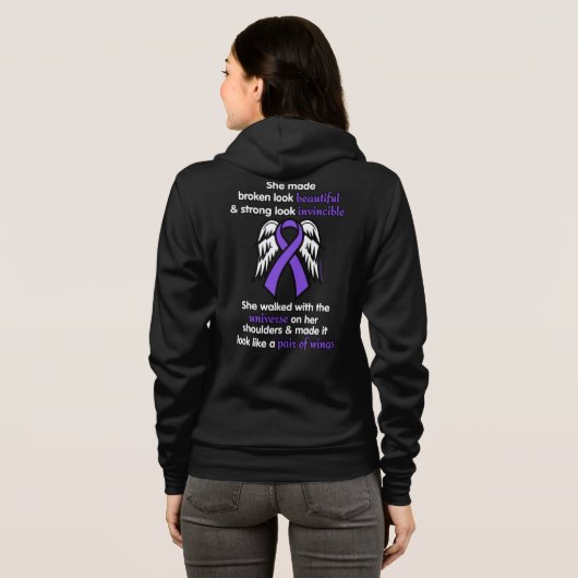INVINCIBLE... Epilepsie Hoodie (Achterkant volledig)