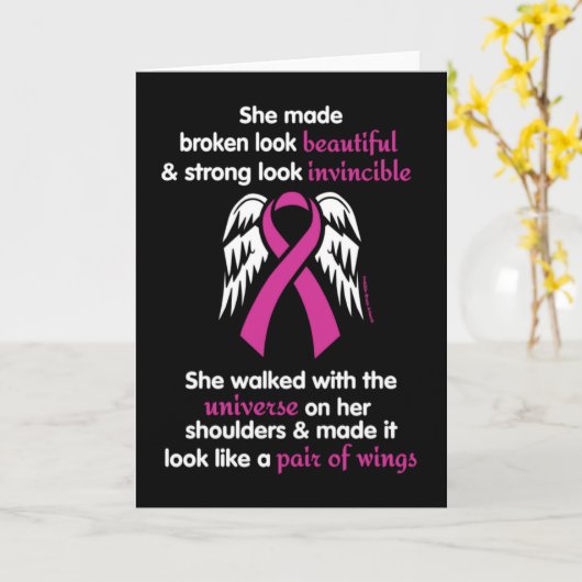 Invincible/her.. borstkanker kaart (Gele Bloem)