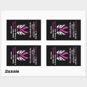 Invincible/her.. borstkanker rechthoekige sticker (Vel)