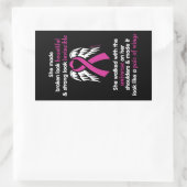 Invincible/her.. borstkanker rechthoekige sticker (Tas)