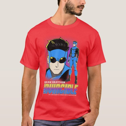 Invincible Mark Grayson Blue Suit Showcase Distres T-shirt (Voorkant)