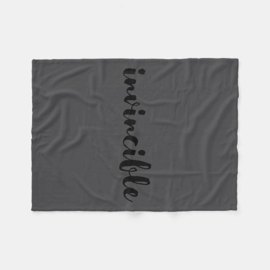 Invincible - Motivational  Fleece Deken (Voorkant (Horizontaal))