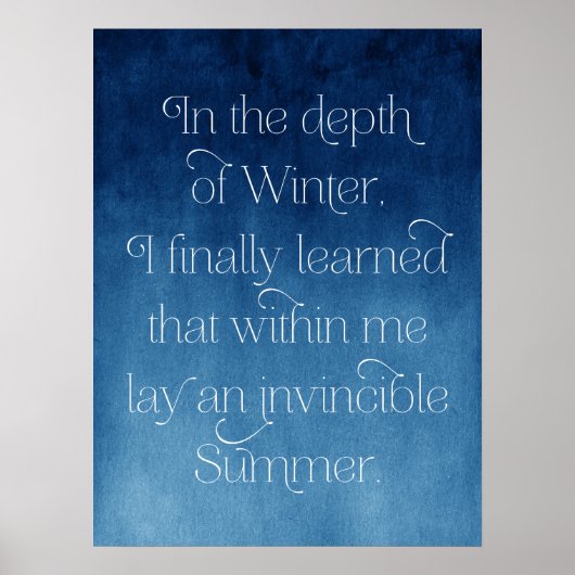 Invincible Summer Inspirerend Blue Art Print (Voorkant)