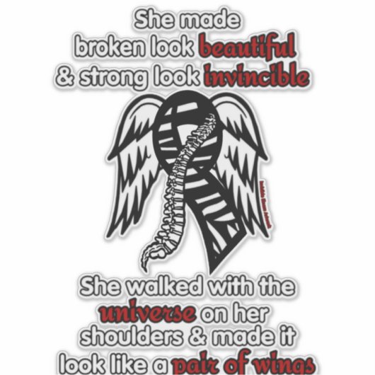 INVINCIBLE... Tarlov Cyst Sticker (Voorkant)