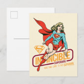 Invincie Supergirl Retro Grafisch Briefkaart (Voorkant / Achterkant)