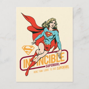 Invincie Supergirl Retro Grafisch Briefkaart