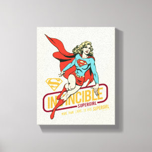 Invincie Supergirl Retro Grafisch Canvas Afdruk