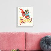 Invincie Supergirl Retro Grafisch Canvas Afdruk (Insitu (Woonkamer))