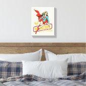 Invincie Supergirl Retro Grafisch Canvas Afdruk (Insitu (Slaapkamer))