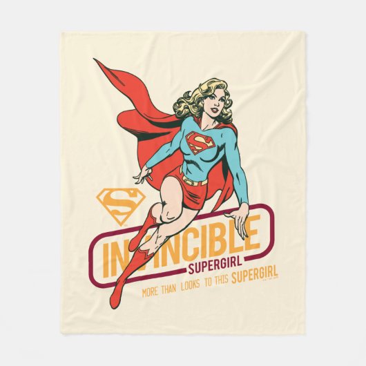 Invincie Supergirl Retro Grafisch Fleece Deken (Voorkant)