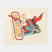 Invincie Supergirl Retro Grafisch Fleece Deken (Voorkant (Horizontaal))