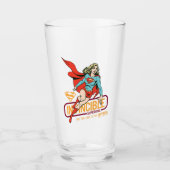 Invincie Supergirl Retro Grafisch Glas (Voorkant)