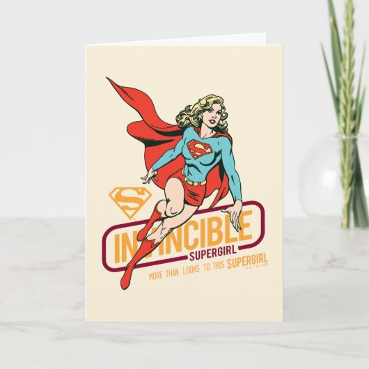 Invincie Supergirl Retro Grafisch Kaart (Voorkant)