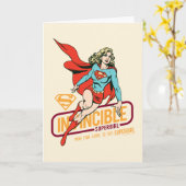 Invincie Supergirl Retro Grafisch Kaart (Gele Bloem)