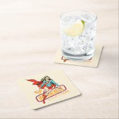 Invincie Supergirl Retro Grafisch Kartonnen Onderzetters (Insitu)