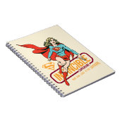 Invincie Supergirl Retro Grafisch Notitieboek (Rechterzijde)