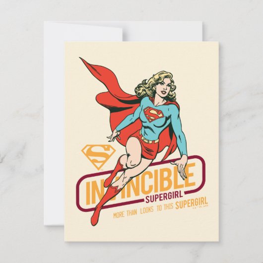 Invincie Supergirl Retro Grafisch Notitiekaartje (Voorkant)