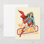 Invincie Supergirl Retro Grafisch Notitiekaartje (Voorkant / Achterkant)