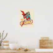 Invincie Supergirl Retro Grafisch Poster (Keuken)
