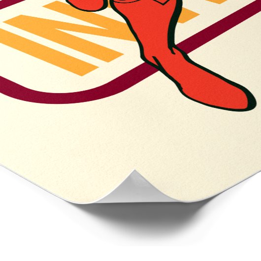 Invincie Supergirl Retro Grafisch Poster (Hoek)