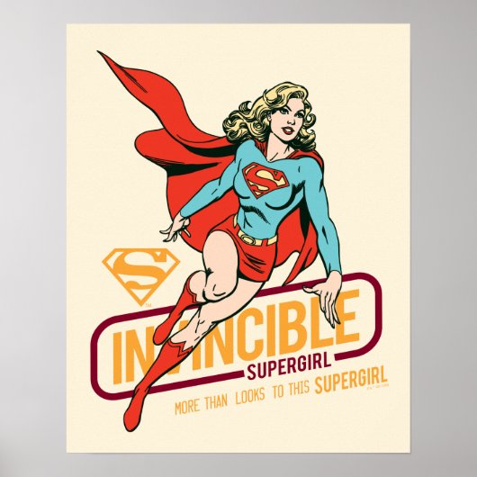 Invincie Supergirl Retro Grafisch Poster (Voorkant)