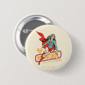 Invincie Supergirl Retro Grafisch Ronde Button 5,7 Cm (Voorkant /achterkant)