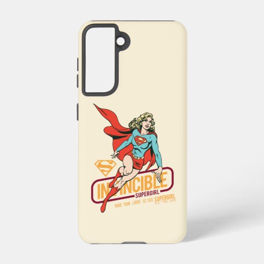 Invincie Supergirl Retro Grafisch Samsung Galaxy Hoesje (Achterkant)