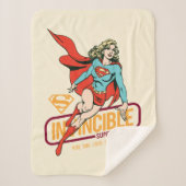 Invincie Supergirl Retro Grafisch Sherpa Deken (Voorkant)