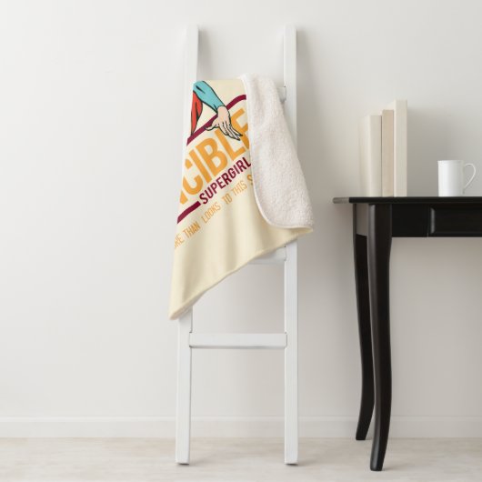 Invincie Supergirl Retro Grafisch Sherpa Deken (In situ)