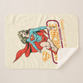 Invincie Supergirl Retro Grafisch Sherpa Deken (Voorkant (horizontaal))