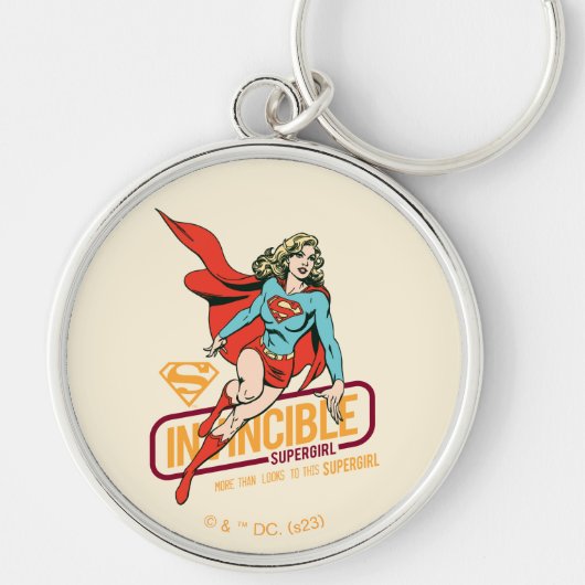 Invincie Supergirl Retro Grafisch Sleutelhanger (Voorkant)