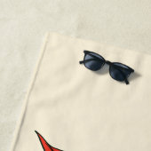 Invincie Supergirl Retro Grafisch Strandlaken (In situ)