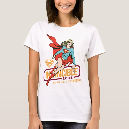 Invincie Supergirl Retro Grafisch T-shirt (Voorkant)