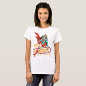 Invincie Supergirl Retro Grafisch T-shirt (Voorkant volledig)