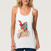 Invincie Supergirl Retro Grafisch Tanktop (Voorkant)