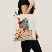 Invincie Supergirl Retro Grafisch Tote Bag (Dichtbij)