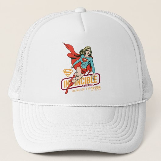 Invincie Supergirl Retro Grafisch Trucker Pet (Voorkant)
