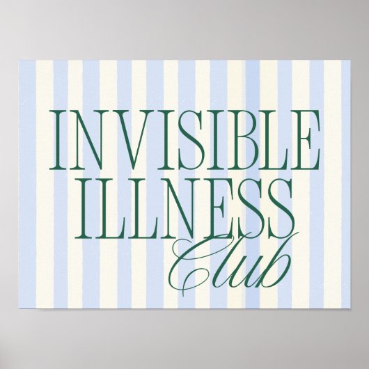 'Invisible Illness Club' Health Awareness Poster (Voorkant)