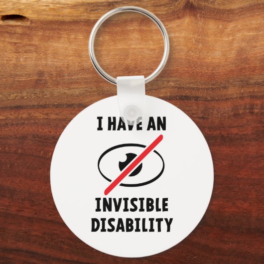 Invisible illness, disability. Onzichtbare ziekte. Sleutelhanger (Voorkant)