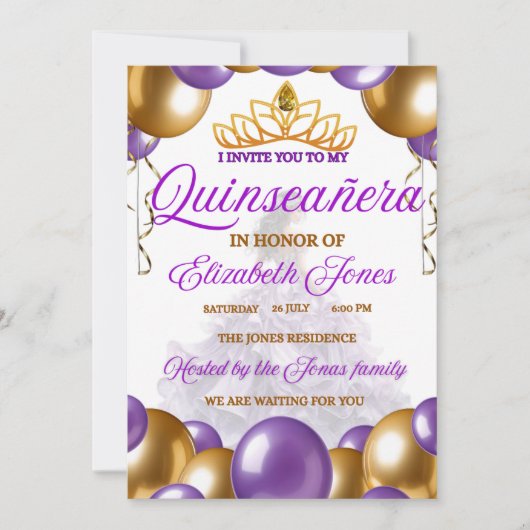 Invitacion 15 años kaart (Voorkant)