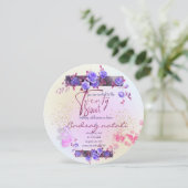 Invitación 20 cumpleaños con rosas personalizada kaart (Staand voorkant)