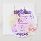 Invitación 20 cumpleaños con rosas personalizada kaart (Voorkant)