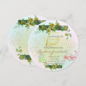 Invitación 20 cumpleaños con rosas personalizada kaart (Voorkant / Achterkant)