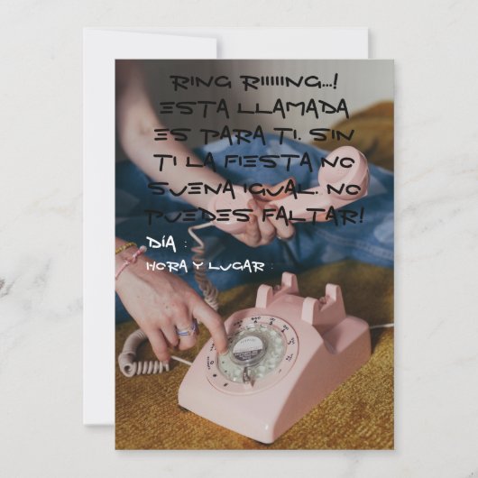 Invitación 90s kaart (Voorkant)